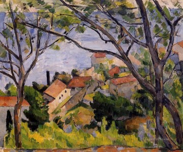 ポール・セザンヌ Painting - エスタック 木々の間の眺め ポール・セザンヌ